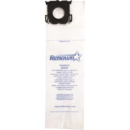 Renown Vacuum Bag for Windsor Sensor, Equivalent to 5300, 10PK REN08050